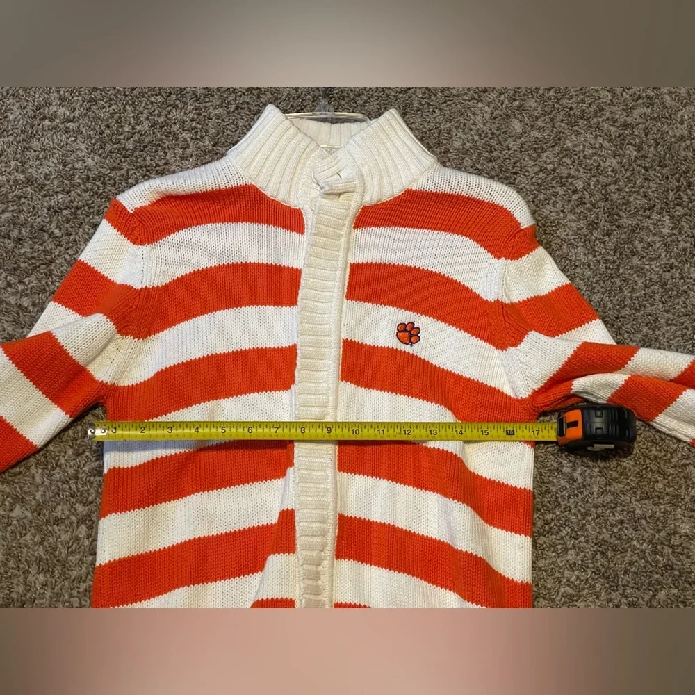 Clemson Tigers Women’s Varsity Knit Sweater Football Crable LRG 12-14 PRE OWNED